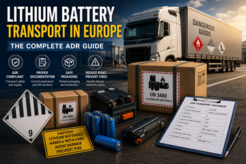 Μεταφορά μπαταριών λιθίου στην Ευρώπη με ετικέτες ADR για επικίνδυνα εμπορεύματα και συμμόρφωση logistics